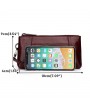 Men Genuine Leather Multi-function Wallet Card Holder 5.5 Inch Phone Bag