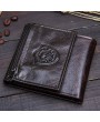 Vintage Genuine Leather Cowboy Trifold Wallet For Men