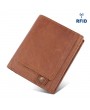 Men Genuine Leather RFID Anti-magnetic Vintage Outdoor Casual 20 Card Slots Wallet