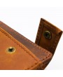 Vintage Genuine Leather 11 Card Slots Trifold Short Wallet For Men