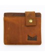 Vintage Genuine Leather 11 Card Slots Trifold Short Wallet For Men