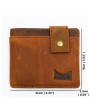 Vintage Genuine Leather 11 Card Slots Trifold Short Wallet For Men