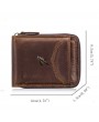 Genuine Leather Retro Multifunction Wallet Casual Coin Zipper Bags For Men