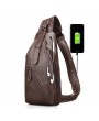 Outdoor Shoulder USB Charging Port Chest Bag Sling Bag Travel Daypack Crossbody Bag For Men