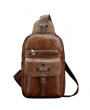 Men Vintage Genuine Leather Chest Bag Leisure Shoulder Bag