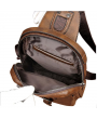 Men Vintage Genuine Leather Chest Bag Leisure Shoulder Bag