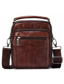 Men Cowhide Messenger Bag Handbag Wasit Bag Small Crossbody Bag