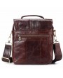 Men Genuine Leather Retro Messenger Bag Casual Shoulder Bag