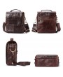 Men Genuine Leather Retro Messenger Bag Casual Shoulder Bag