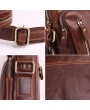 Men Vintage Genuine Leather Solid Crossbody Bag Shoulder Bag