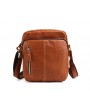 Men Vintage Genuine Leather Solid Crossbody Bag Shoulder Bag