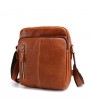 Men Vintage Genuine Leather Solid Crossbody Bag Shoulder Bag