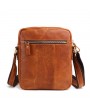 Men Vintage Genuine Leather Solid Crossbody Bag Shoulder Bag