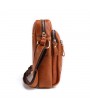 Men Vintage Genuine Leather Solid Crossbody Bag Shoulder Bag