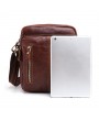 Men Vintage Genuine Leather Solid Crossbody Bag Shoulder Bag