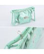 Women PVC Cosmetic Bag Three-Piece Package Crown Map Travel Wash Bag Solid Storage Bag