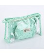 Women PVC Cosmetic Bag Three-Piece Package Crown Map Travel Wash Bag Solid Storage Bag