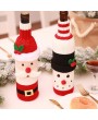 Christmas Santa Claus Knitting Red Wine Bottle Cover For Bar Xmas Snowman Bottle Bag