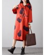 Casual Polka Dot Print Irregular Hem Hooded Long Sleeve Women Dresses