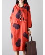 Casual Polka Dot Print Irregular Hem Hooded Long Sleeve Women Dresses