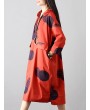 Casual Polka Dot Print Irregular Hem Hooded Long Sleeve Women Dresses