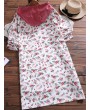 Vintage Floral Pocket Patch Hooded Corduroy Dress