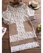 Vintage Floral Pocket Patch Hooded Corduroy Dress