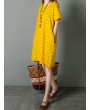 Loose Polka Dot Print Pockets Short Sleeve Vintage Dresses