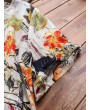 Leaves Floral Print Button Short Sleeve Vintage Dress