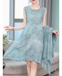 Floral Embroidered Jacquard Loose Vintage Two Pieces Dresses