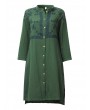 Vintage Embroidery Mandarin Collar Long Sleeve Women Dresses