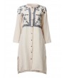 Vintage Embroidery Mandarin Collar Long Sleeve Women Dresses