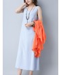 Casual Cross Strap Backless Loose Sleeveless O-neck Dress For Women