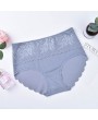 Seamless Ice Silk Lace Breathable Mid Waisted Panties