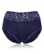 Plus Size High Waist Cotton Lace-trim Hip Lifting Panties