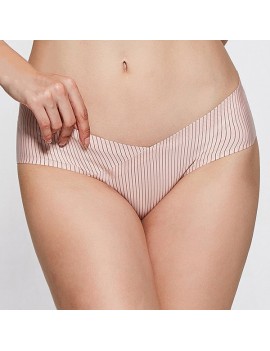 Soft Striped Seamless Breathable Ice Silk Mid Waist Panties