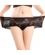 Lace-trim Flounces Hip-lifting Seamless Elastic Mid Waisted Panties