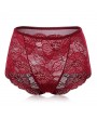 Lace-trim Flounces Hip-lifting Seamless Elastic Mid Waisted Panties