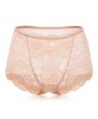 Lace-trim Flounces Hip-lifting Seamless Elastic Mid Waisted Panties