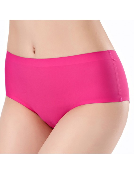 Breathable Ice Silk Seamless Hip Lifting Mid Waist Panties