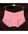 Breathable Lace-trim Hip Lifting Modal Mid Waist Panties