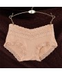 Breathable Lace-trim Hip Lifting Modal Mid Waist Panties