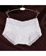 Breathable Lace-trim Hip Lifting Modal Mid Waist Panties