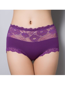 Cotton Lace-trim Hip Lifting Soft Mid Rise Panties