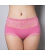 Cotton Lace-trim Hip Lifting Soft Mid Rise Panties