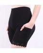 High Waisted Tummy Shaping Lace-trim Pocket Modal Boyshorts