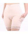 High Waisted Tummy Shaping Lace-trim Pocket Modal Boyshorts