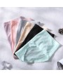 Cotton Crotch Seamless Ice Silk Jacquard Mid Waisted Panties