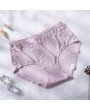 Cotton Crotch Seamless Ice Silk Jacquard Mid Waisted Panties