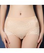 Lace Embroidered Breathable Seamfree Mid Waist Panties